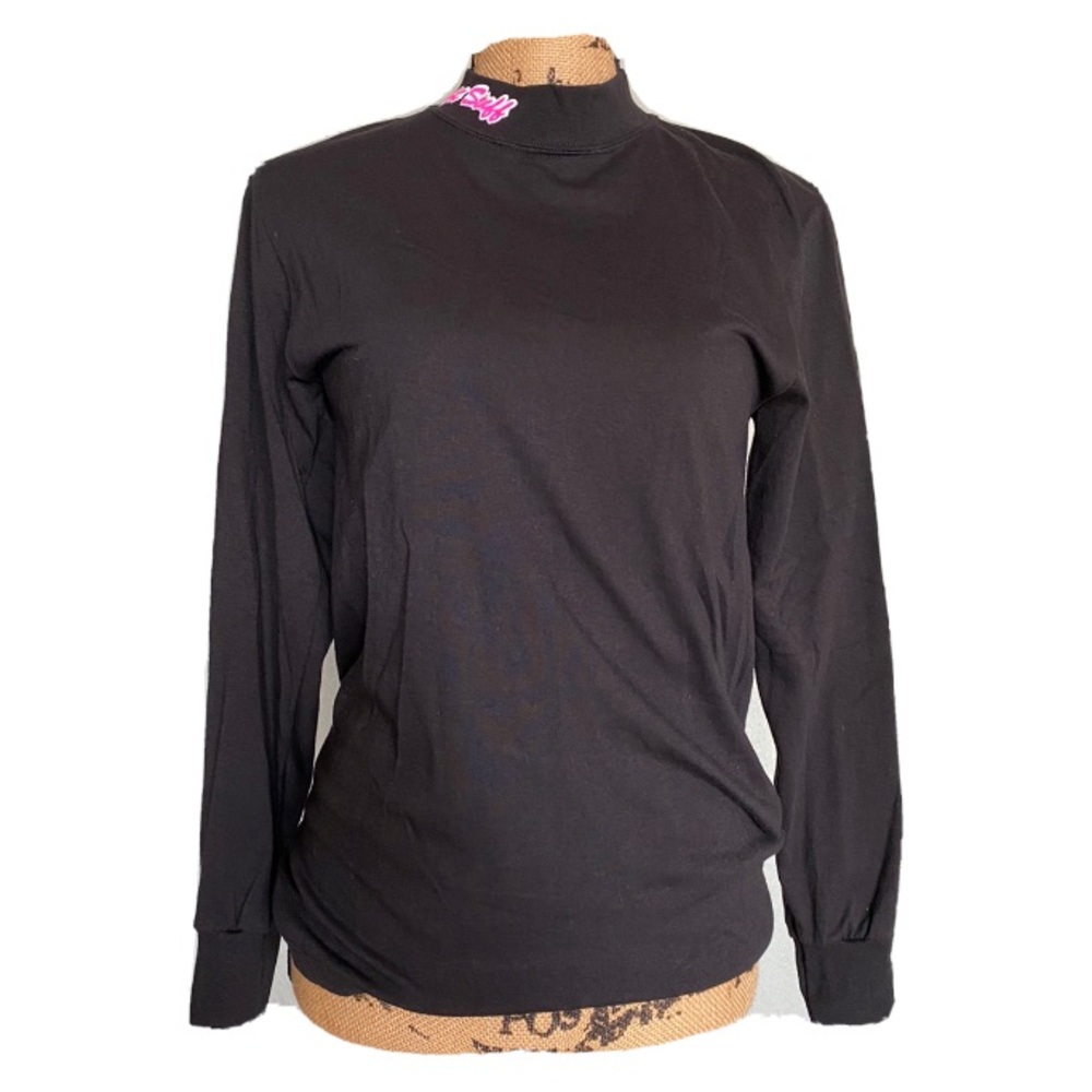 Augusta Sportswear Unisex Adult Small Mockneck Black Lonsleeve Shirt “Hot Stuff”